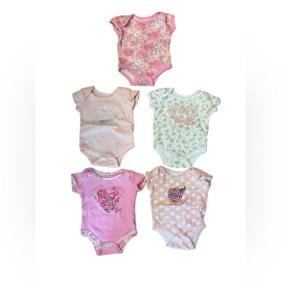 Betsey Johnson Baby Girl 5 PC One-Piece Bundle SZ 3M - Picture 1 of 9